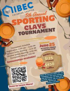 Flyer for 2026 IIBEC Colorado Chapter's Sporting Clays Tournament.