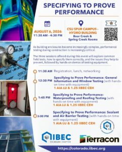 IIBEC Colorado Chapter's Specifying to Prove Performance flyer.