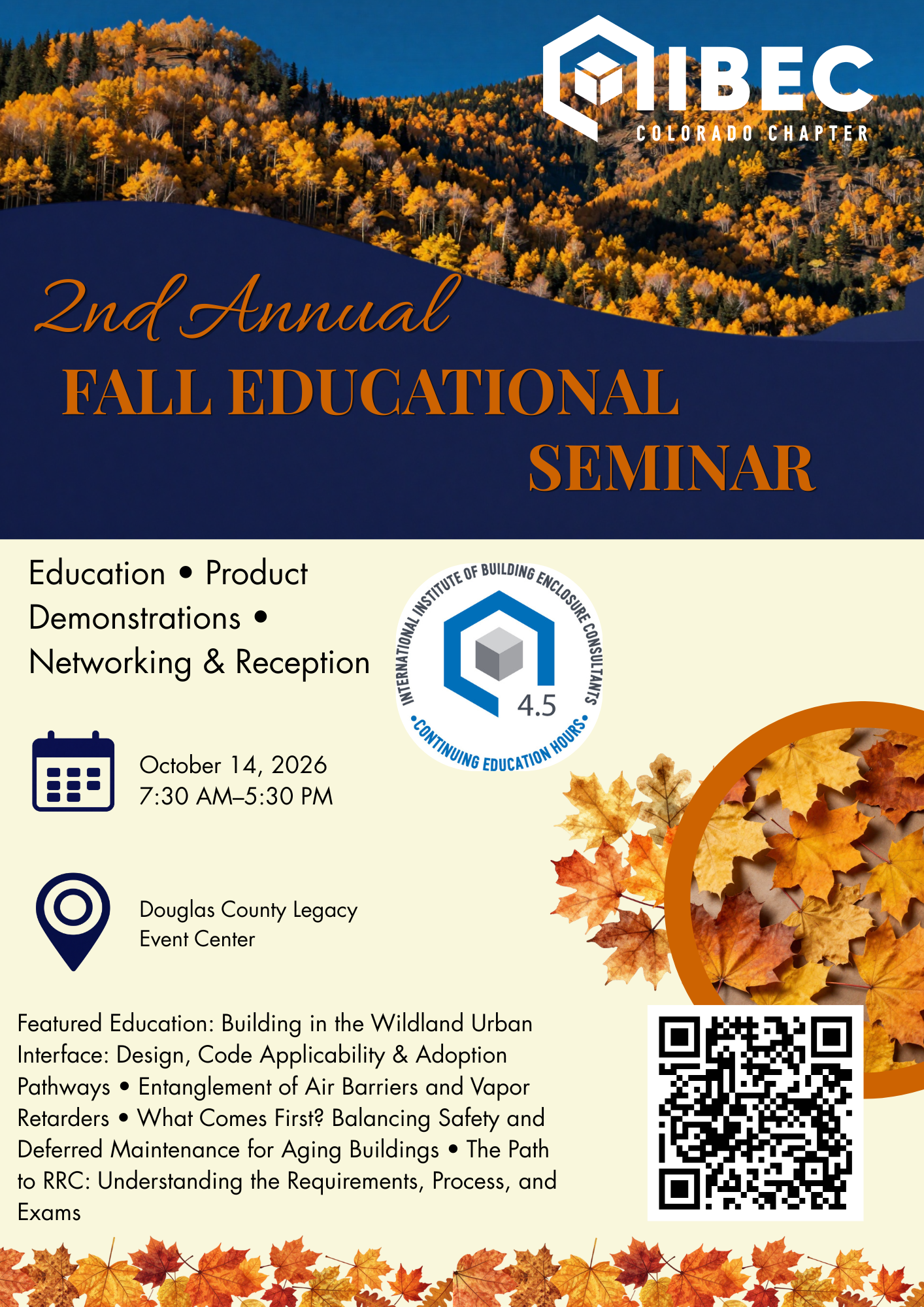 2026 IIBEC Colorado Chapter Fall Seminar Flyer.