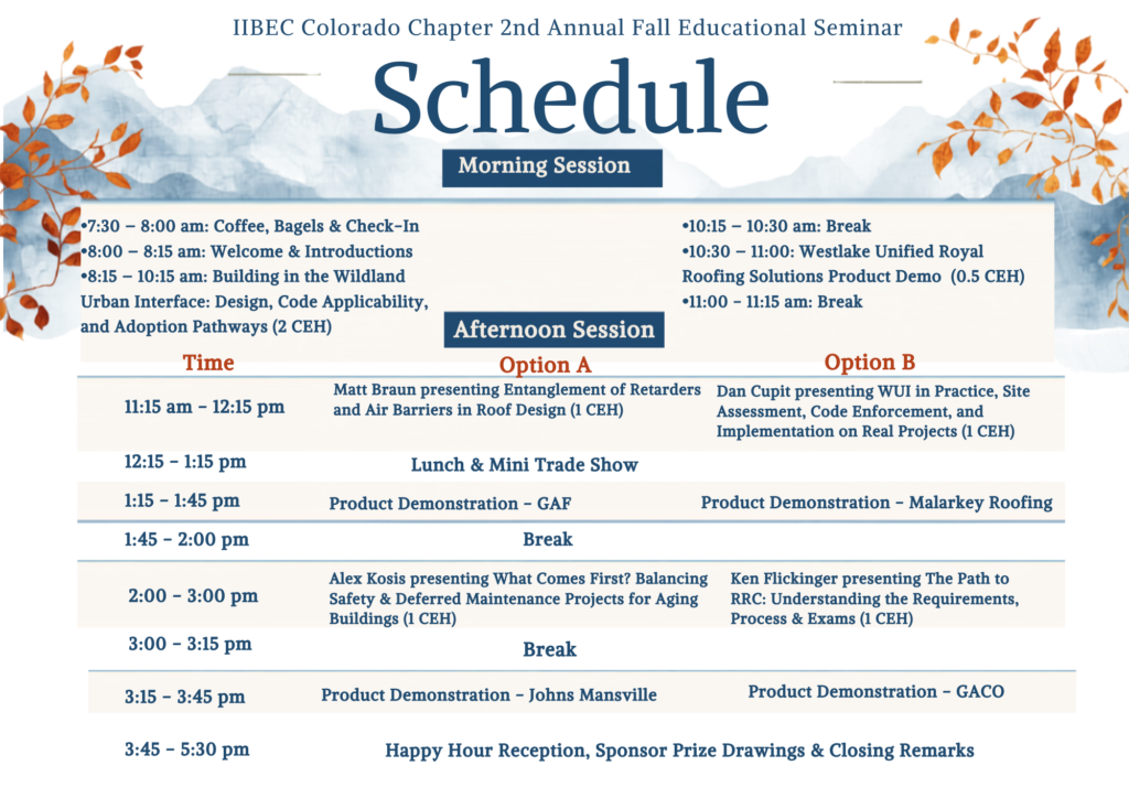Fall Educational Seminar Agenda 0929