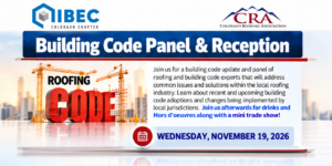 IIBEC Colorado Chapter and CRA's Fall Building Code Panel & Reception Banner.